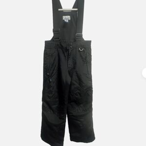 SLALOM Black Nylon insulated Ski Snowboard Bib overall Snow Pants Youth Medium